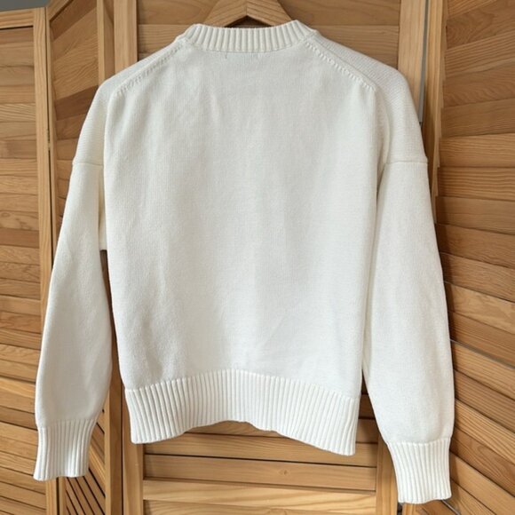 Like New Quince 100% Organic Cotton Boyfriend Crew S Ivory - Picture 3 of 8